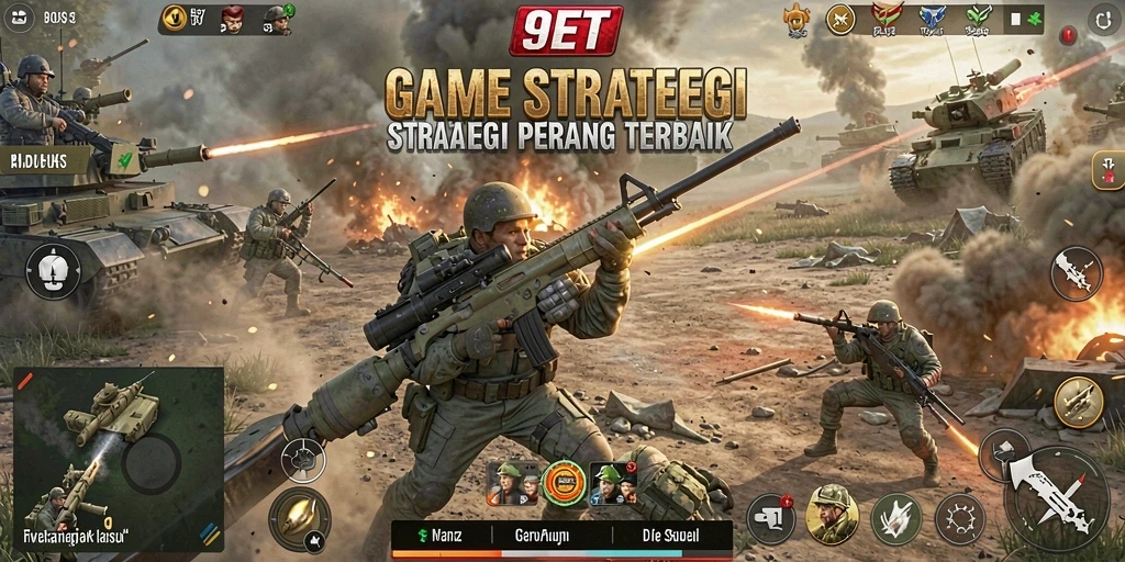 Tampilan gameplay menarik dalam 9ET dengan elemen strategi SLG.