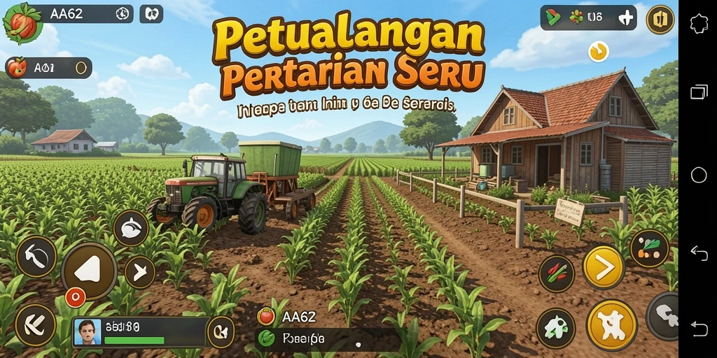 Gameplay seru dalam bertani di dunia virtual yang kaya.