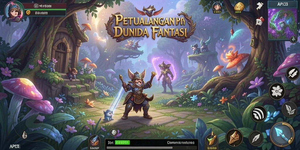 Menampilkan gameplay menakjubkan dari API33 dalam dunia petualangan.