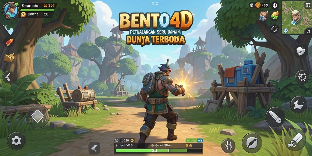 Screenshot gameplay menunjukkan petualangan seru di dunia terbuka BENTO4D.