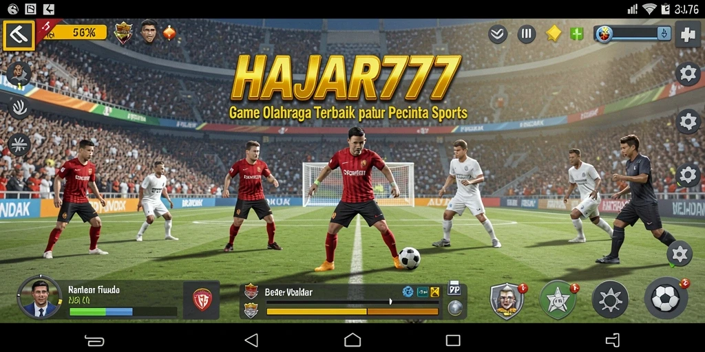 Tangkapan layar gameplay HAJAR777 menampilkan aksi olahraga yang mendebarkan.