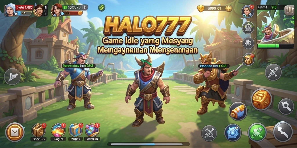 Screenshot gameplay HALO777 menampilkan karakter yang sedang mengumpulkan sumber daya.