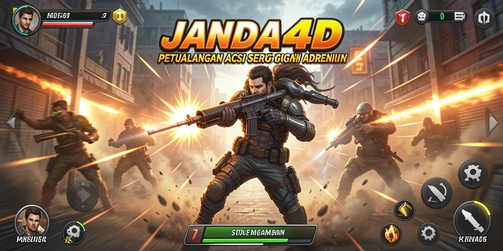 Tampilan aksi seru dari gameplay JANDA4D yang mendebarkan.