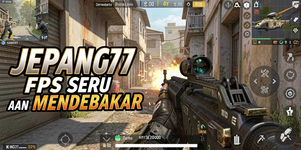 Tangkapan layar utama <strong>JEPANG77</strong> menampilkan aksi pertempuran FPS yang mendebarkan.