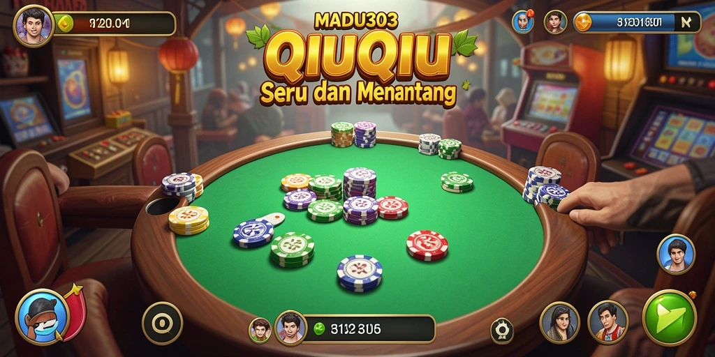 Screenshot MADU303 menampilkan aksi seru permainan QiuQiu.