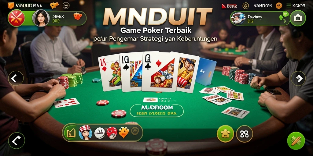 Screenshot MNDUIT menampilkan gameplay Poker yang menegangkan dan interaktif.