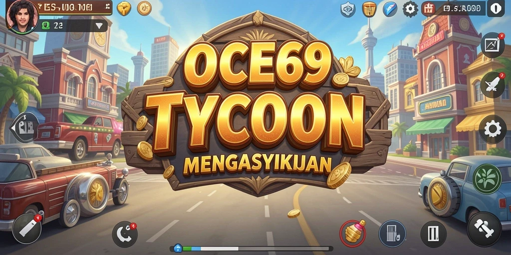 Tampilan menarik dari gameplay OCE69 yang menampilkan manajemen bisnis.