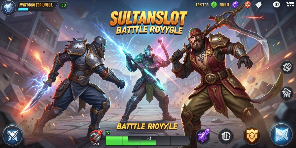 Tangkapan layar gameplay SULTANSLOT yang menunjukkan aksi Battle Royale yang menegangkan.
