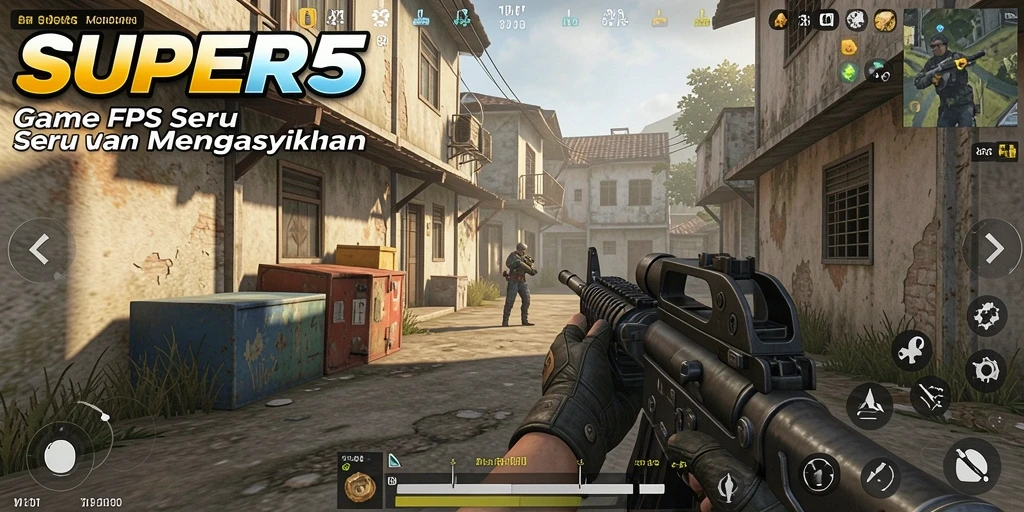 Tampilan aksi seru dari gameplay SUPER5 yang mendebarkan.