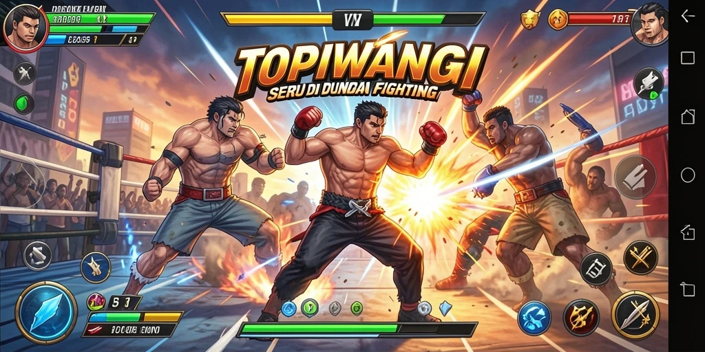 Gameplay pertarungan seru dari TOPIWANGI yang penuh aksi.